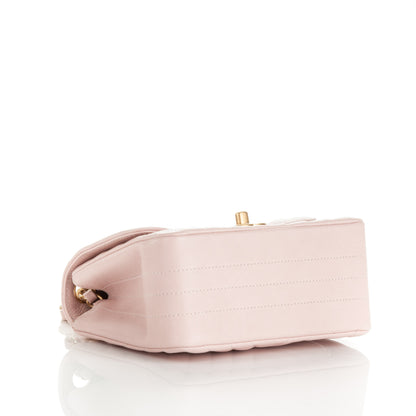 Chanel Calfskin Chevron Quilted Mini Square Flap Light Pink 4 of 7