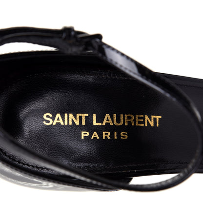 Saint Laurent Patent Calfskin Opyum 110 Sandals 40 Black 8 of 9