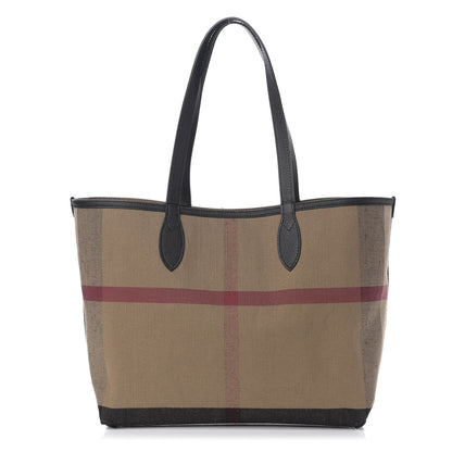 Burberry Coated Canvas Mega Check Medium Doodle Tote Black 3 of 15