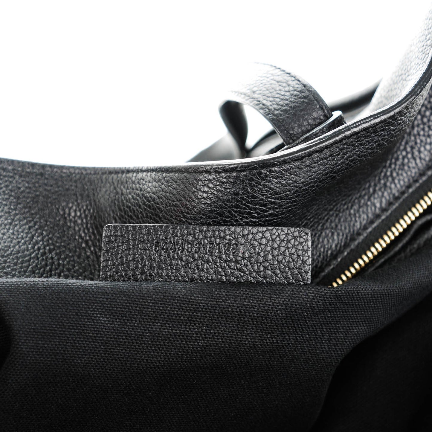 Pebbled Calfskin Medium Skull Padlock Zip Around Tote Black