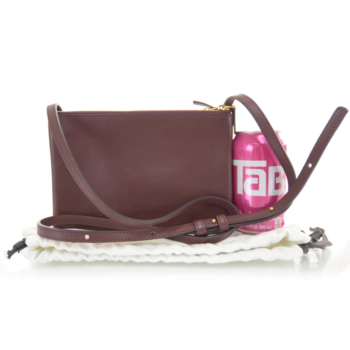 Leather Trio Crossbody Bag Burgundy