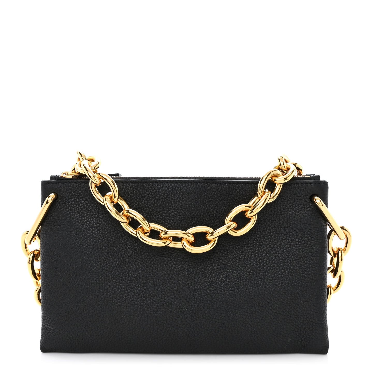 Grained Calfskin Saint Germain Chain Crossbody Pouch Black