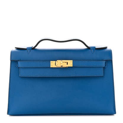 Hermes Swift Kelly Pochette Clutch Bleu France 1 of 11