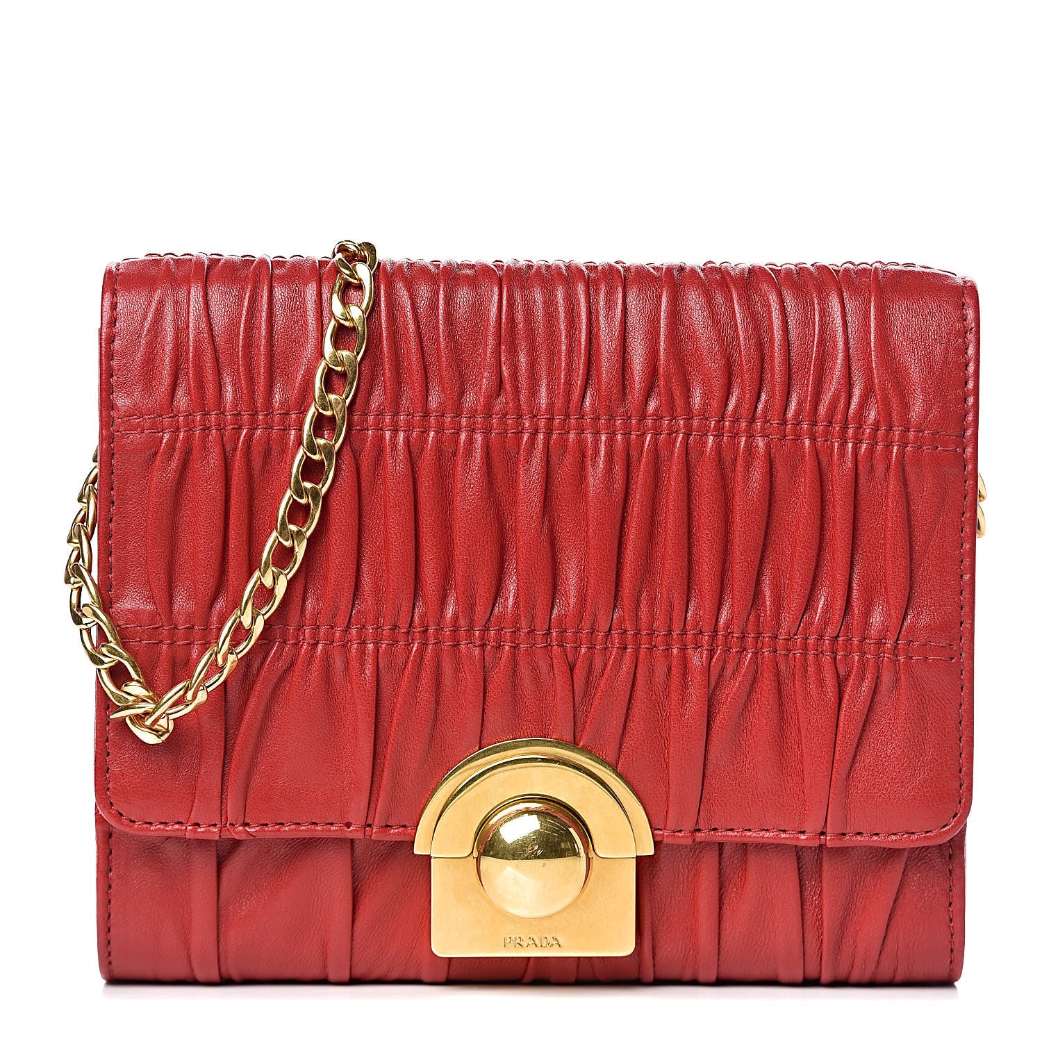 Prada Nappa Gaufre Crossbody Fuoco 1 of 13