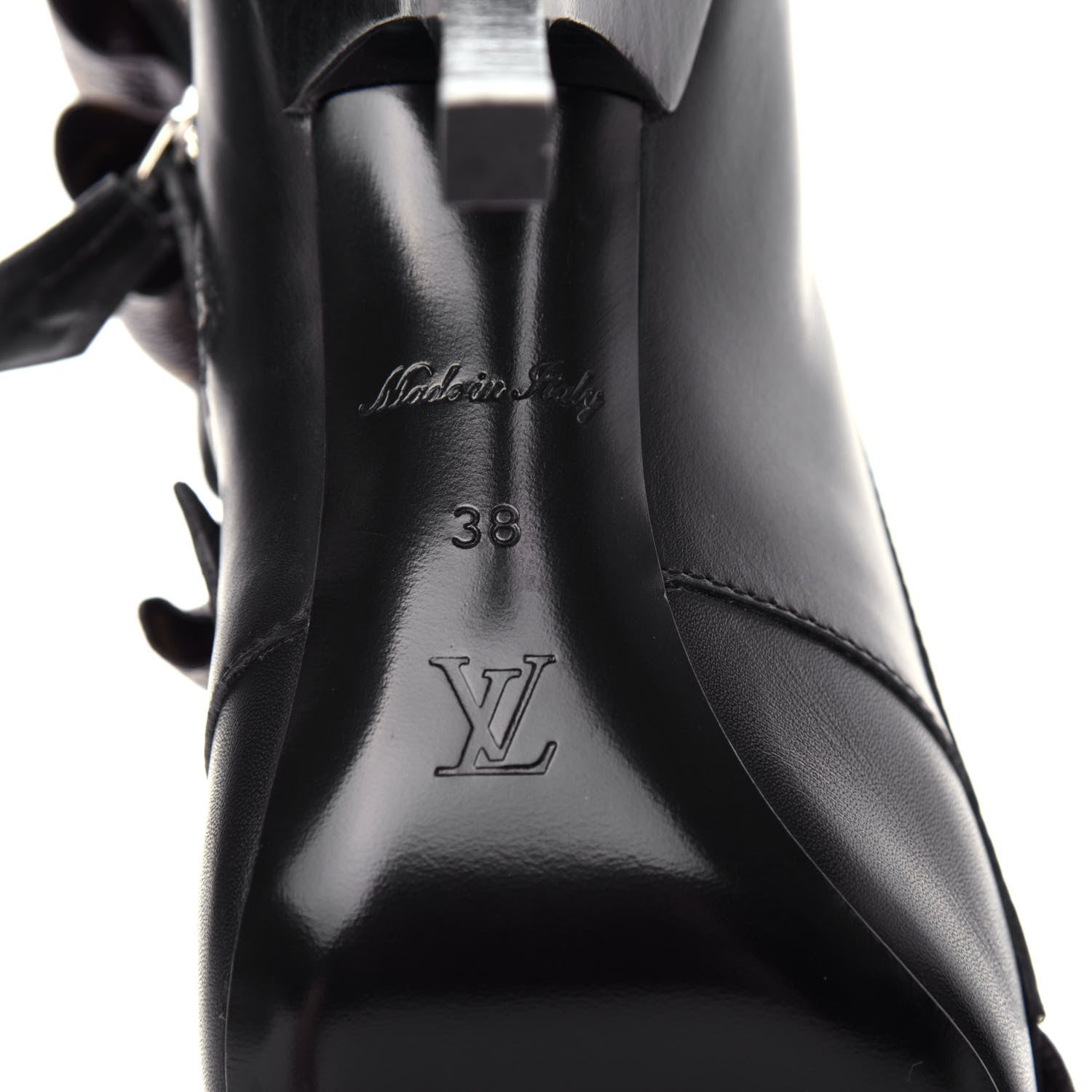 Louis Vuitton Calfskin Monogram Janet Ankle Boots 38 Black 9 of 10