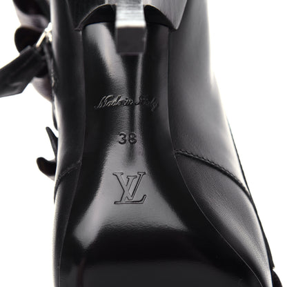 Louis Vuitton Calfskin Monogram Janet Ankle Boots 38 Black 9 of 10
