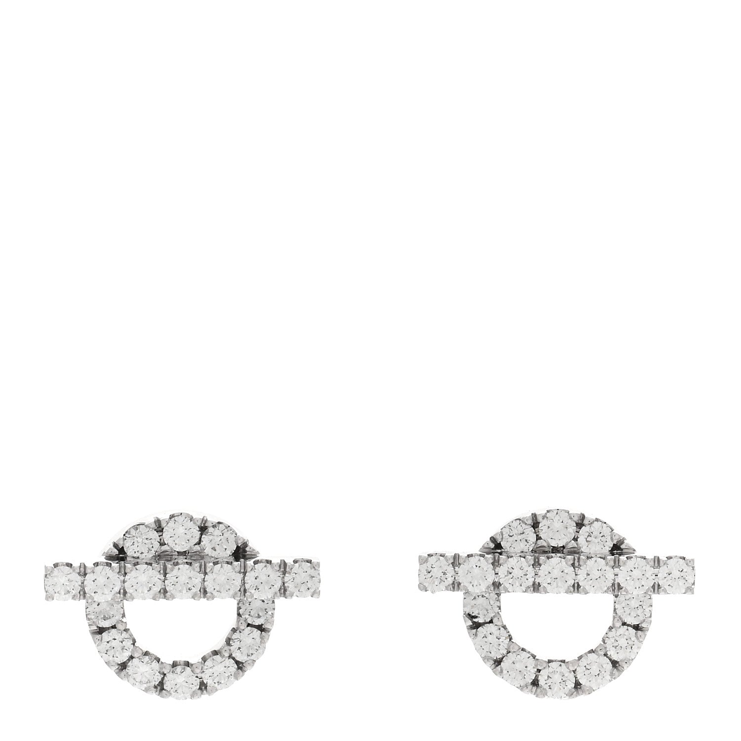 Hermes 18K White Gold Diamond Finesse Earrings 1 of 5
