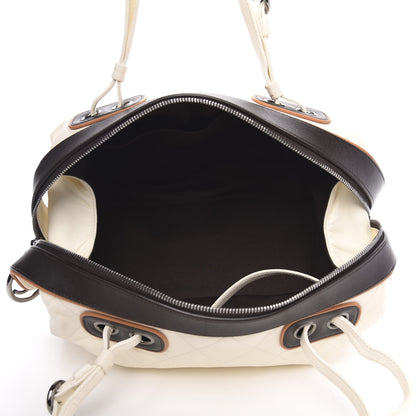 Chanel Lambskin Quilted Bowler White 5 of 11