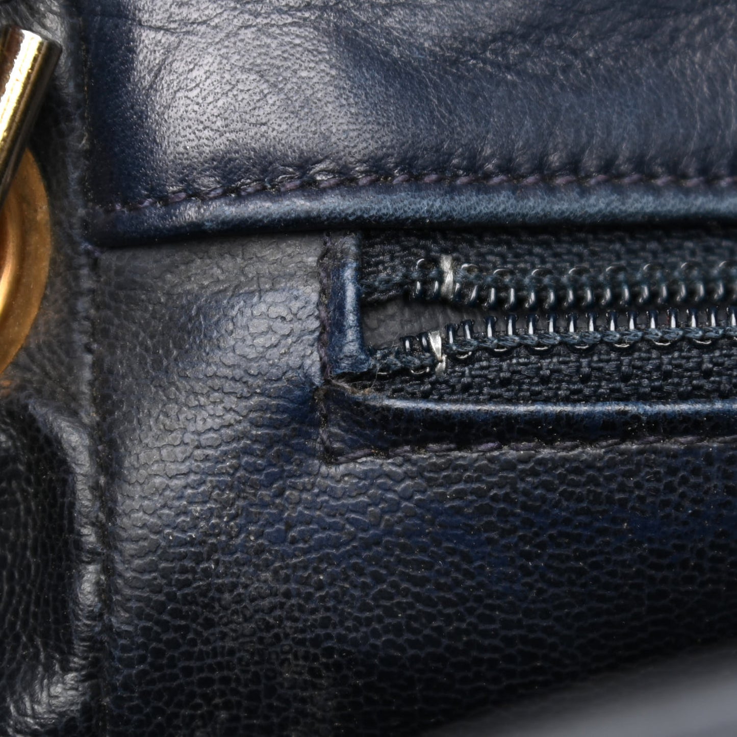 Lambskin Quilted Flap Crossbody Navy Blue