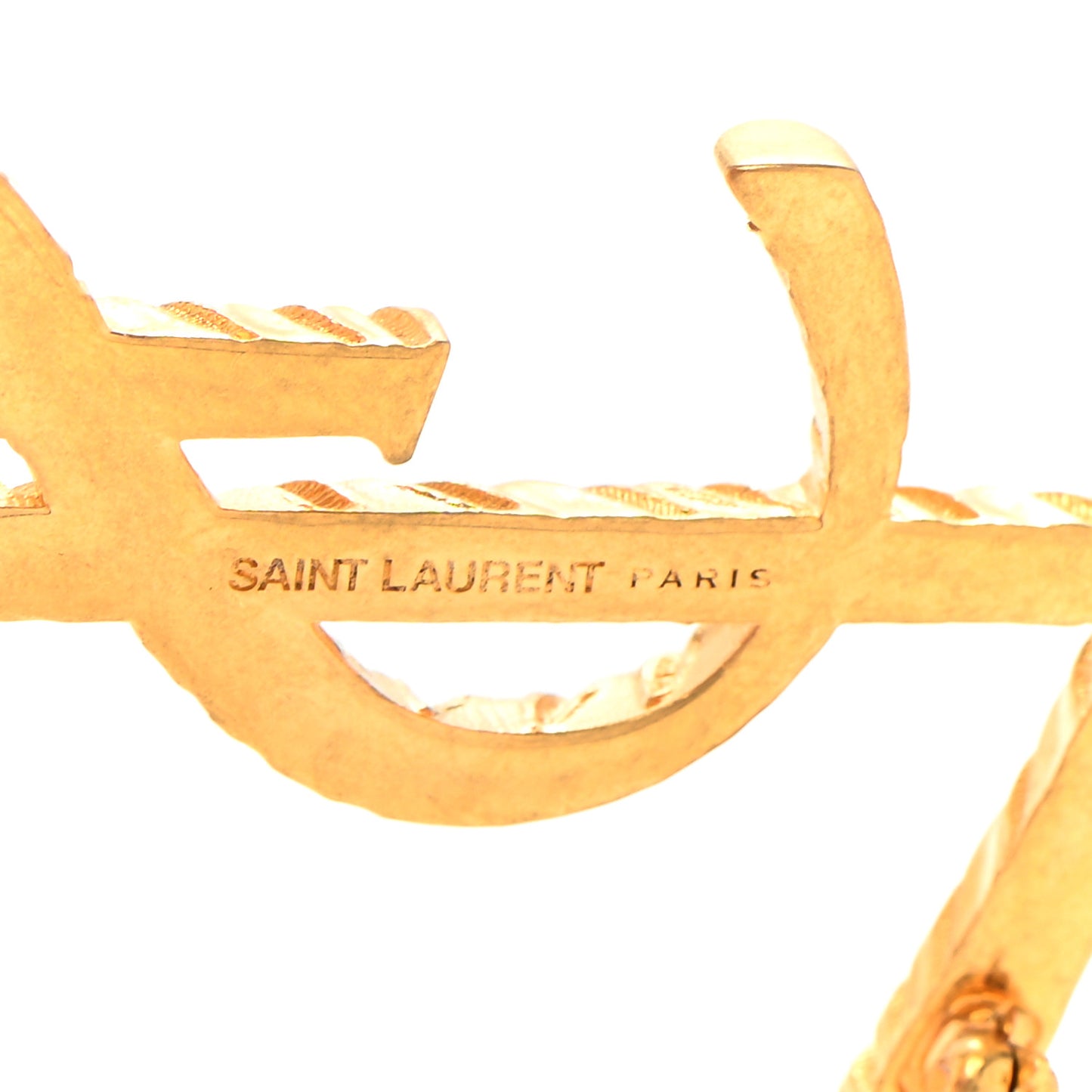 Brass Cassandre Opyum YSL Twisted Brooch Gold