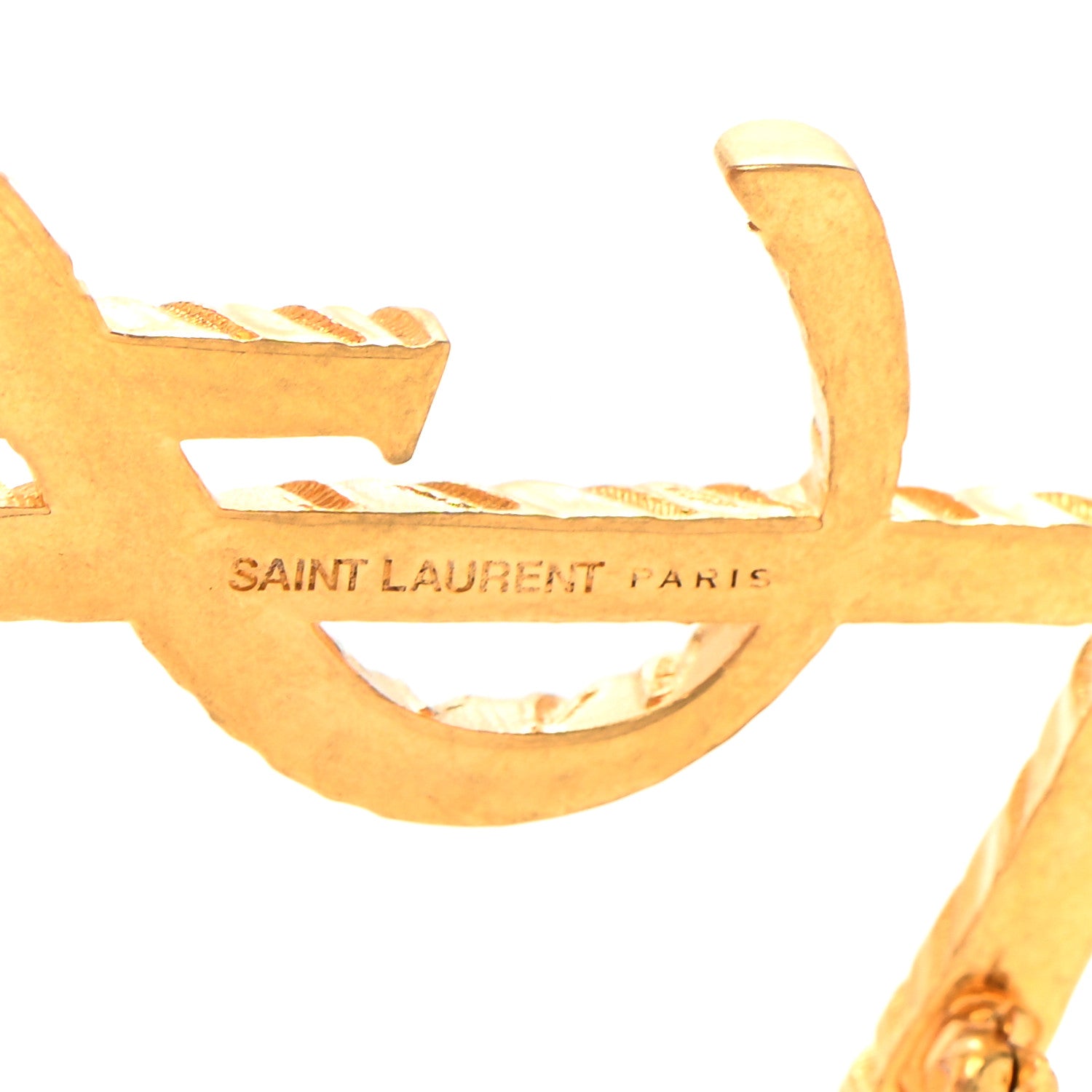 Saint Laurent Brass Cassandre Opyum YSL Twisted Brooch Gold 5 of 5
