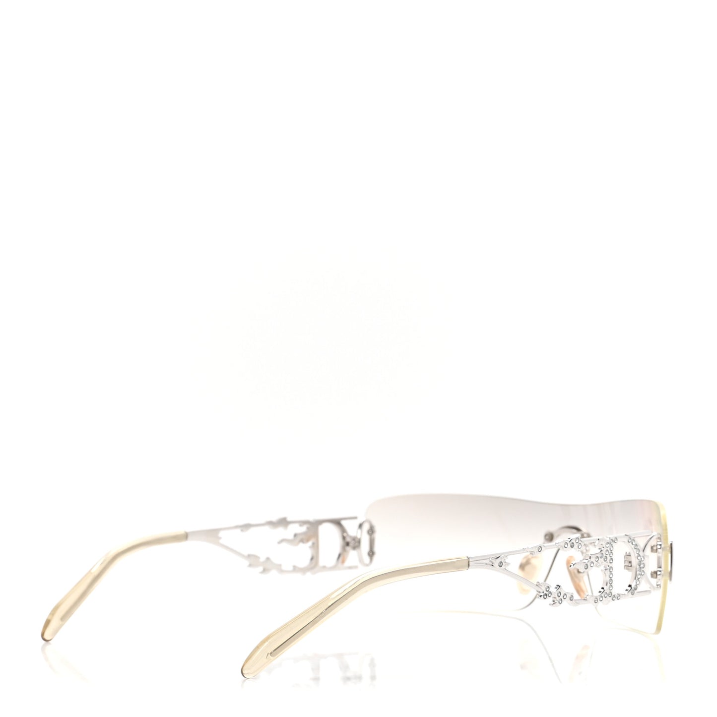 Metal Crystal DiorFire Sunglasses Silver