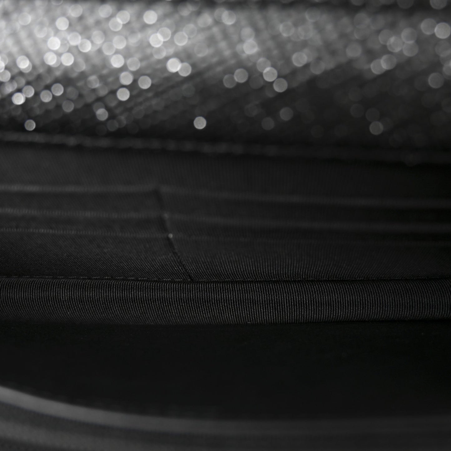 Glitter Calfskin Quilted Wallet on Chain WOC Black
