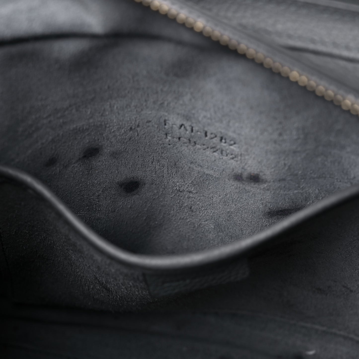 Drummed Calfskin Nano Luggage Kohl