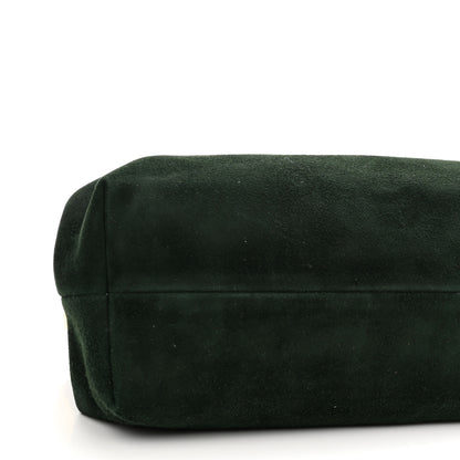 Mansur Gavriel Suede Volume Chain Clutch Dark Green 8 of 9