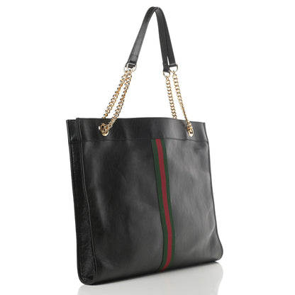 Gucci Calfskin Large Rajah Chain Tote Black 4 of 13