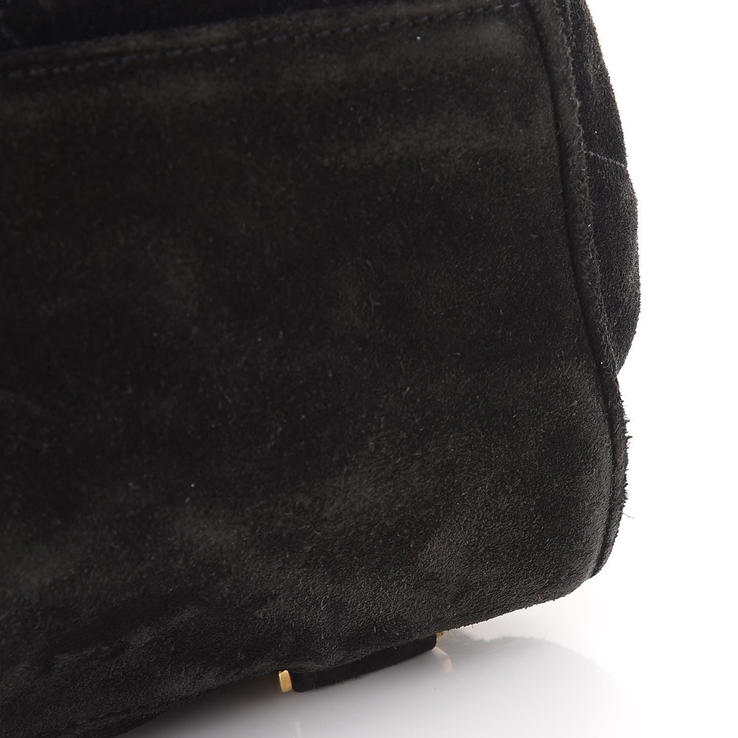 Chanel Suede Quilted Drawstring Backpack Black 11 of 12