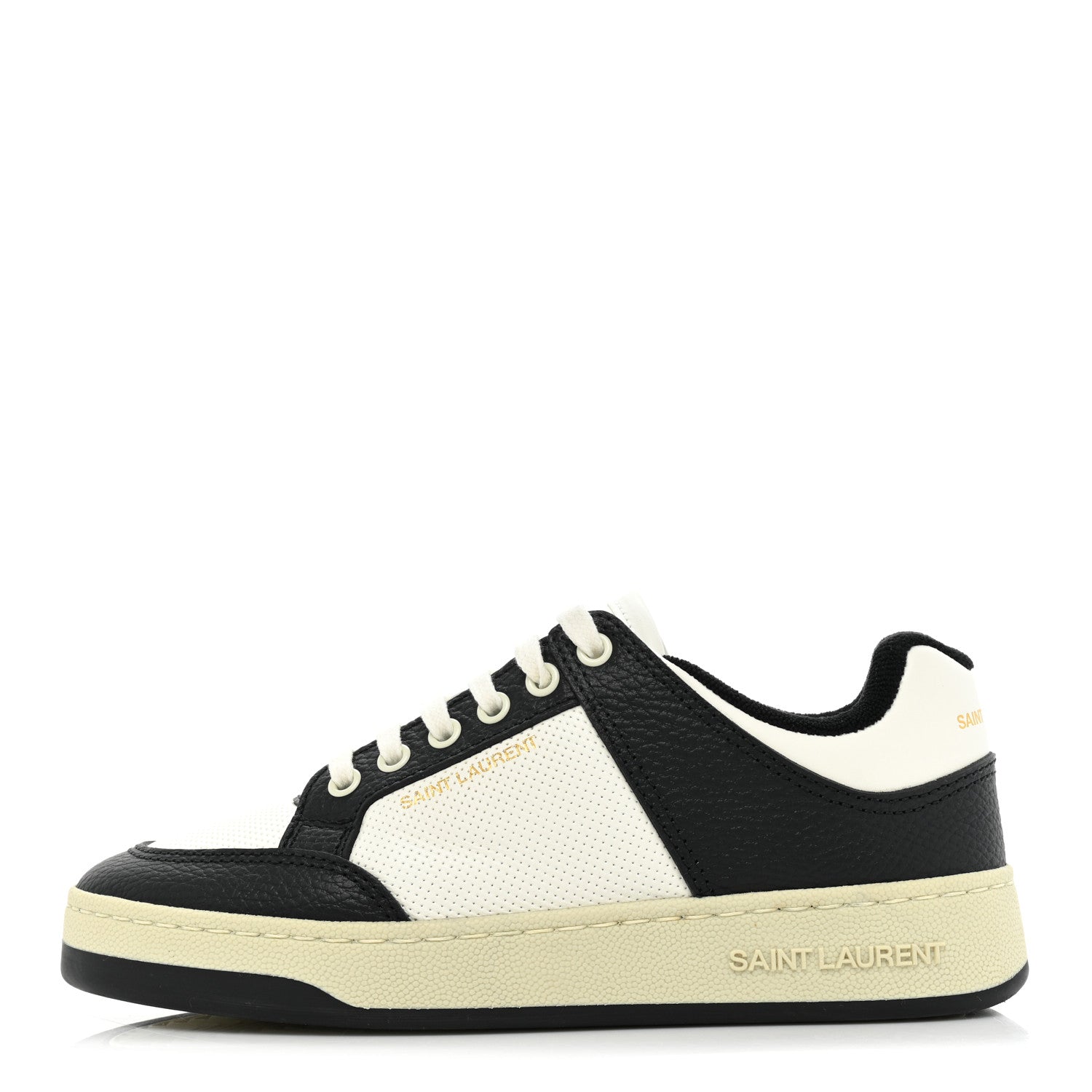 Saint Laurent Calfskin Perforated Womens Sneakers 37 White 1 of 9