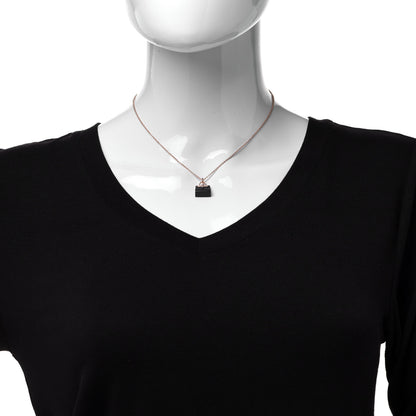 Hermes 18K Rose Gold Black Jade Kelly Amulettes Pendant Necklace 2 of 6