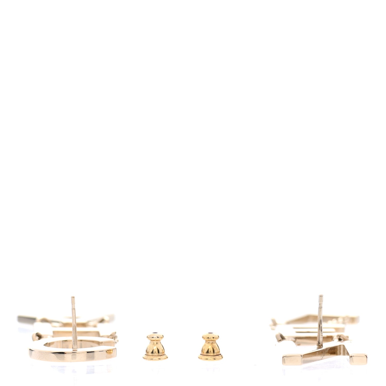 Chanel Metal Cha-Nel Logo Drop Earrings Gold 3 of 5