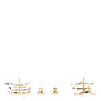 Chanel Metal Cha-Nel Logo Drop Earrings Gold 3 of 5