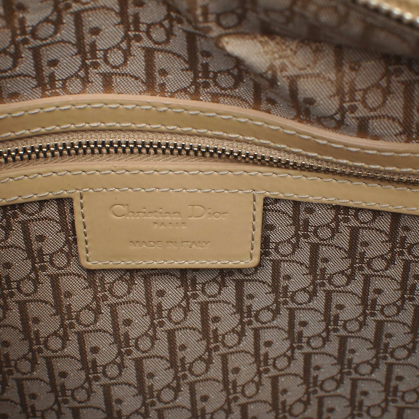 Patent Cannage Large Lady Dior Beige