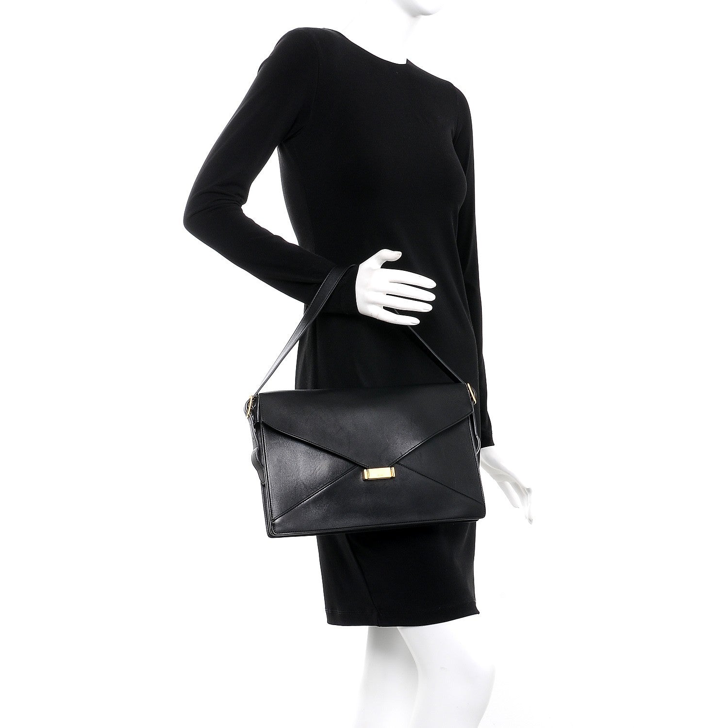 Celine Smooth Calfskin Medium Diamond Shoulder Bag Black 2 of 10