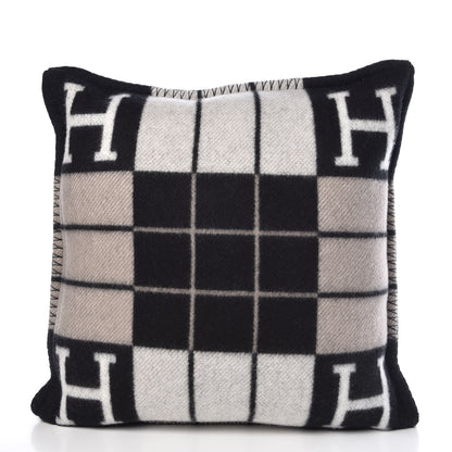 Hermes Wool Cashmere Avalon III Pillow PM Ecru Black 3 of 5
