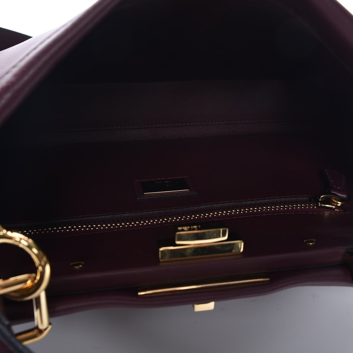 Vitello Seta Waves Bi-Color Medium Peekaboo Iconic Satchel Bordeaux Latte