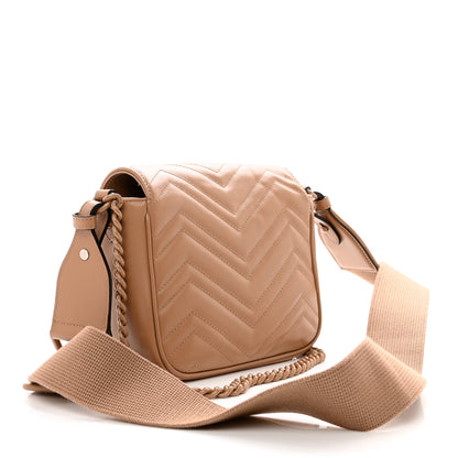 Gucci Calfskin Matelasse Monochrome Mini GG Marmont Crossbody Shoulder Bag Camelia Winter Rose 3 of 9