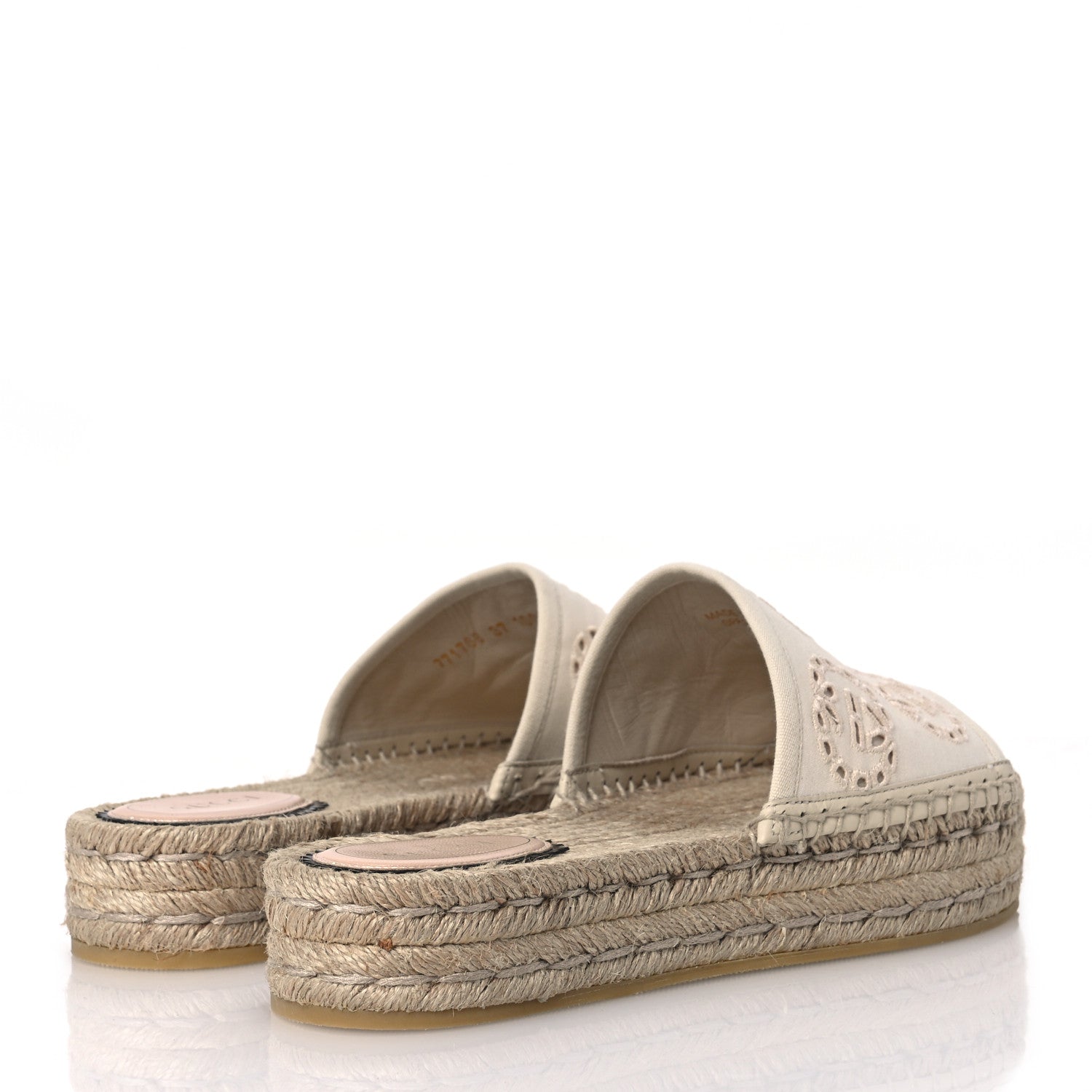 Gucci Canvas Interlocking G Damita Espadrille Sandals 37 Natural 5 of 13