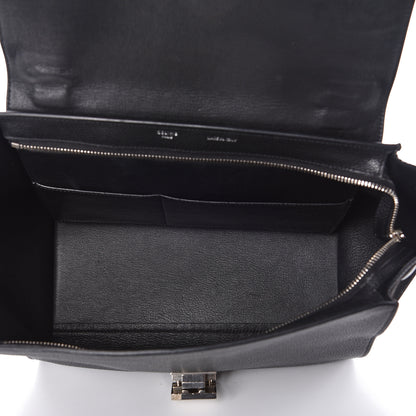 Celine Drummed Calfskin Suede Small Trapeze Black 5 of 9