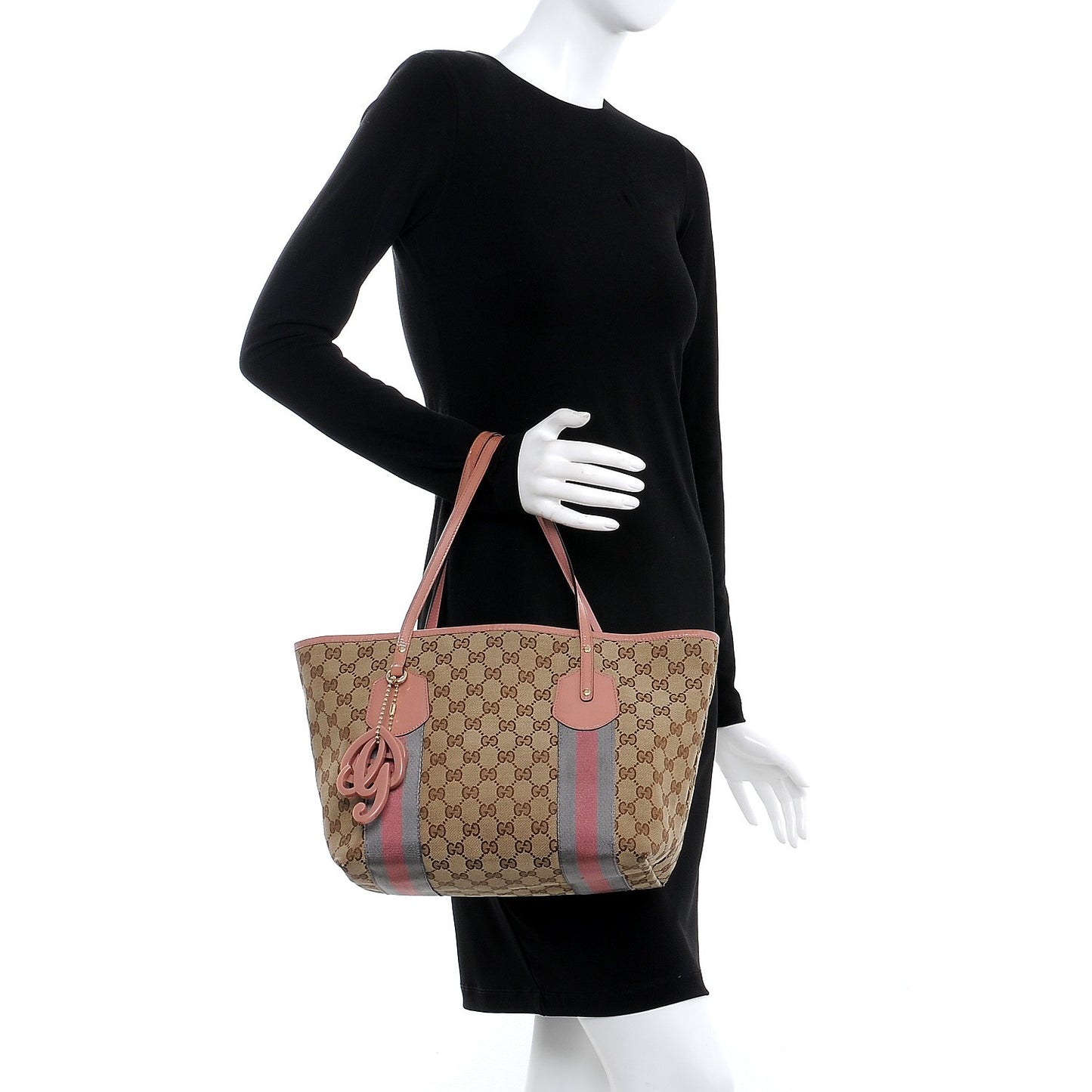Monogram Patent Web Jolie Tote Bag Pink