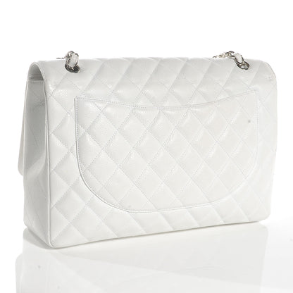 Chanel Caviar Maxi Single Flap White 3 of 8