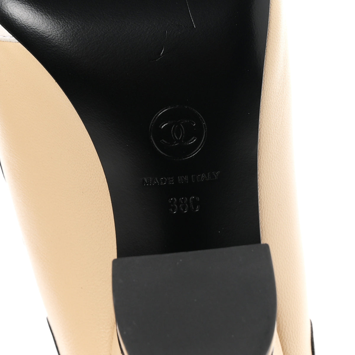 Lambskin Cartoon Cap Toe Mules 38 Beige Black White