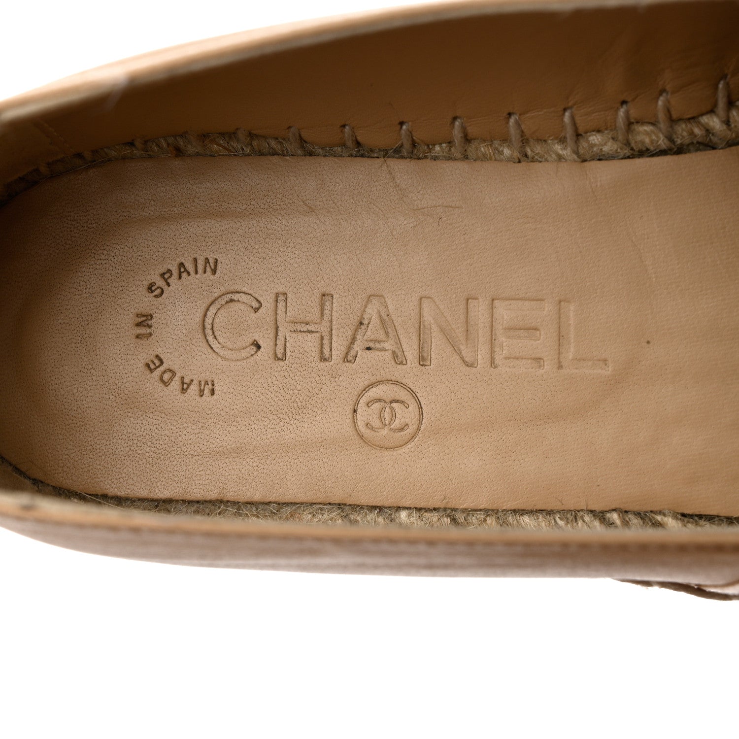 Chanel Lambskin CC Espadrilles 36 Beige Black 7 of 9
