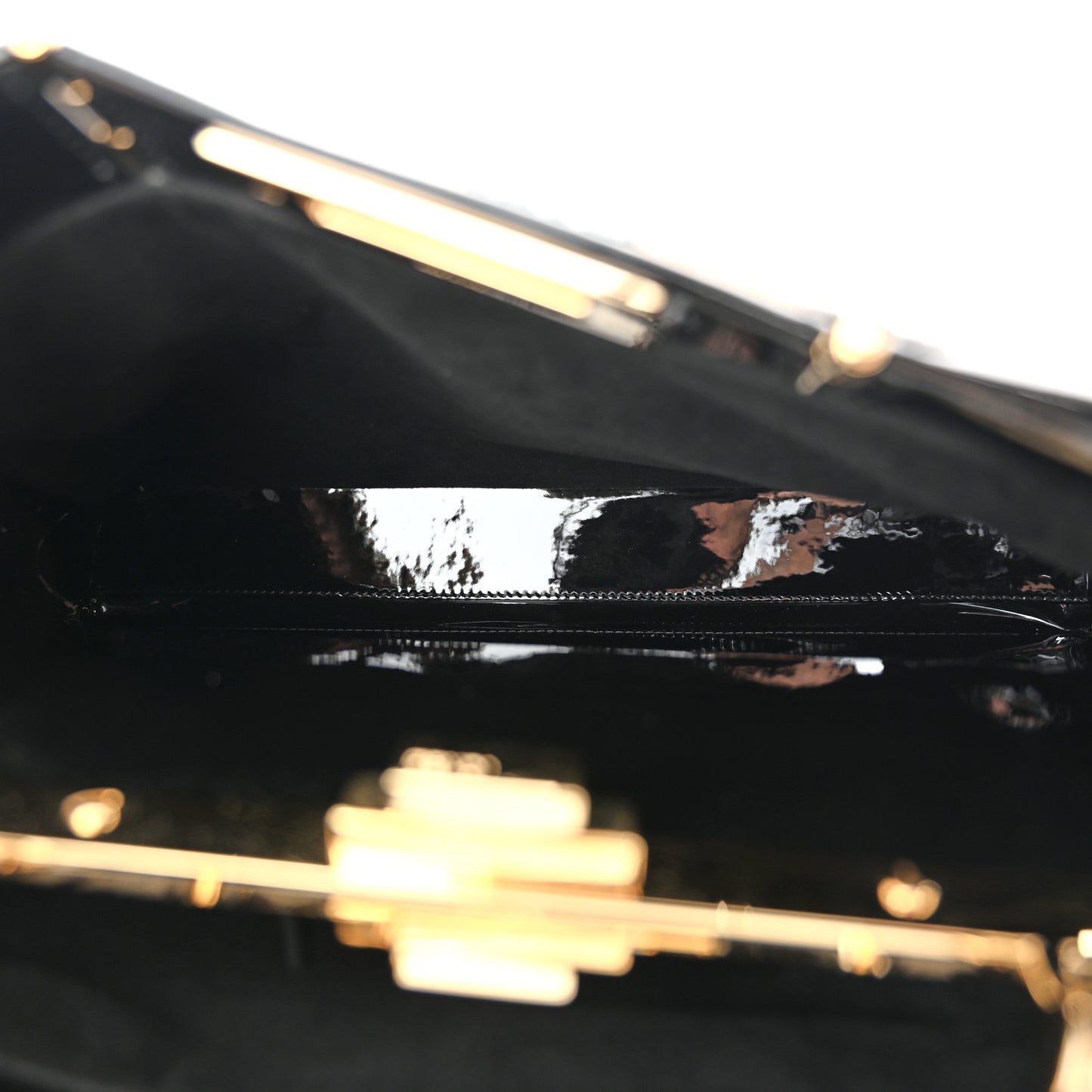 Shearling Vitello Vernice Mou Pequin Striped Medium Peekaboo Iconic Satchel Tobacco Black