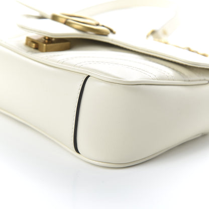 Gucci Calfskin Matelasse Mini GG Marmont Shoulder Bag White 7 of 10