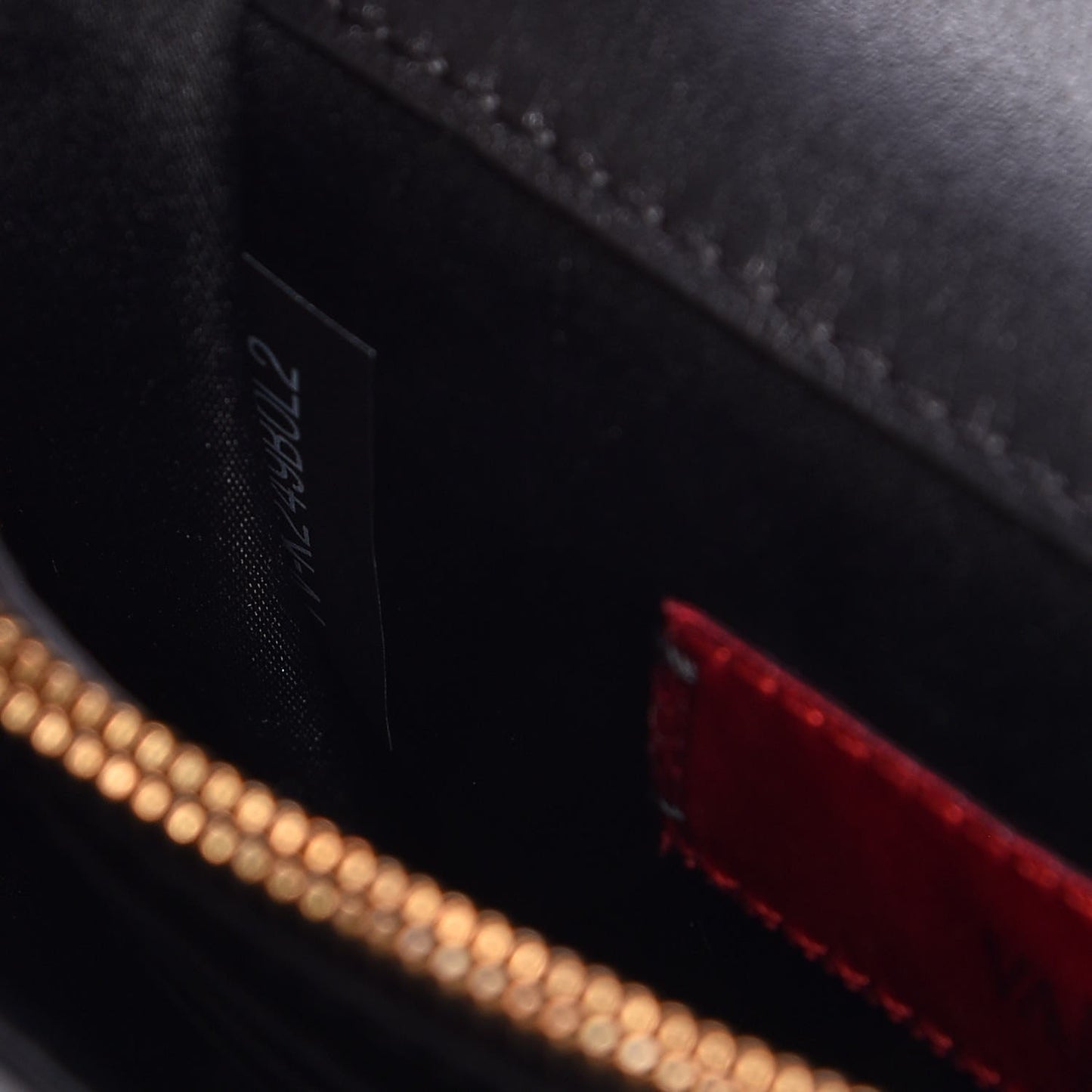 Calfskin Rockstud Wallet on Chain Black