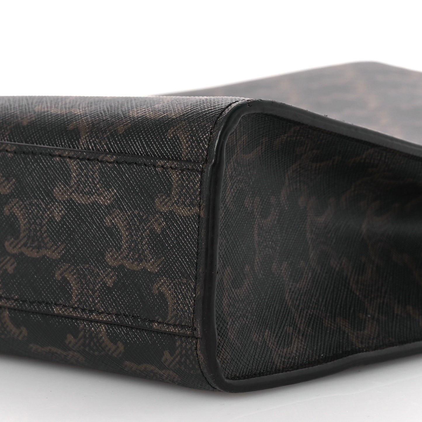 Triomphe Canvas Calfskin Small Vertical Cabas Tan