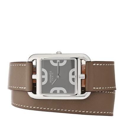 Hermes Stainless Steel Swift 29mm Cape Cod Chaine D'Ancre Double Tour Quartz Watch Etoupe 2 of 5