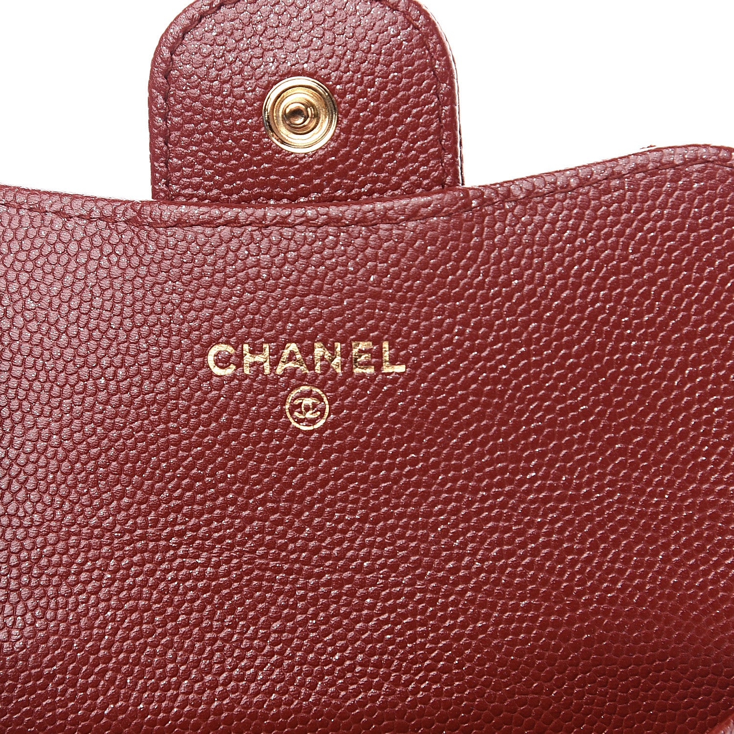 Chanel Caviar Quilted Flap Card Holder Wallet Dark Red 4 of 8