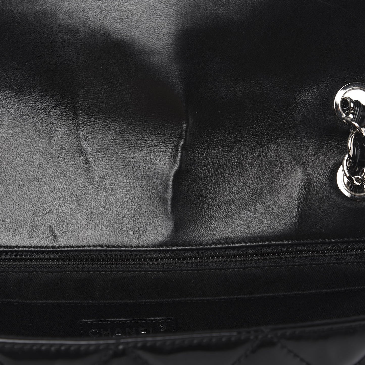 Vinyl Quilted In the Business Flap Bag Black