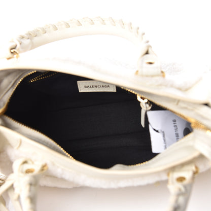 Balenciaga Shearling Nappa Gold Metallic Edge Hardware Mini City Cream 7 of 11