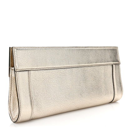 Gucci Metallic Calfskin Britt Clutch Gold 3 of 11