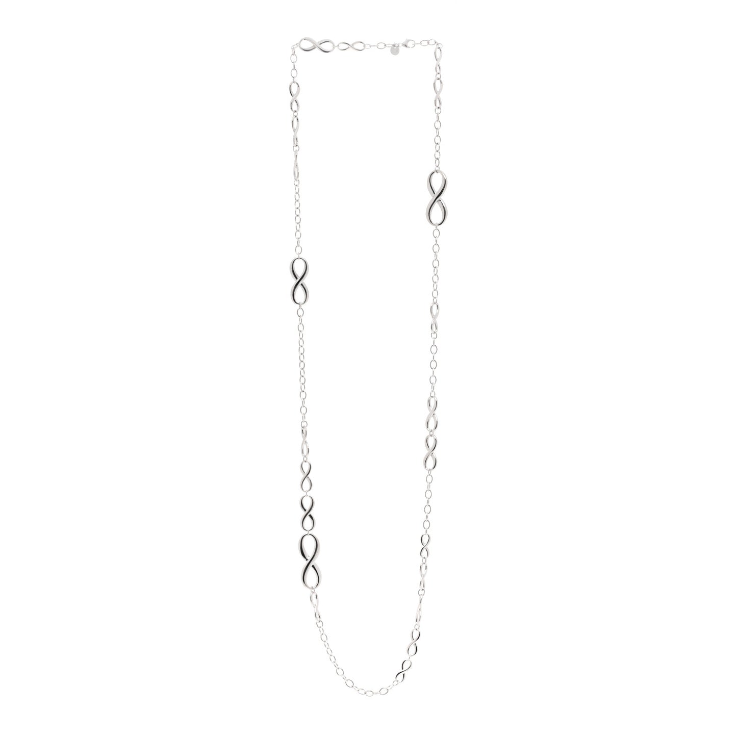 Sterling Silver Wide Infinity Endless Necklace