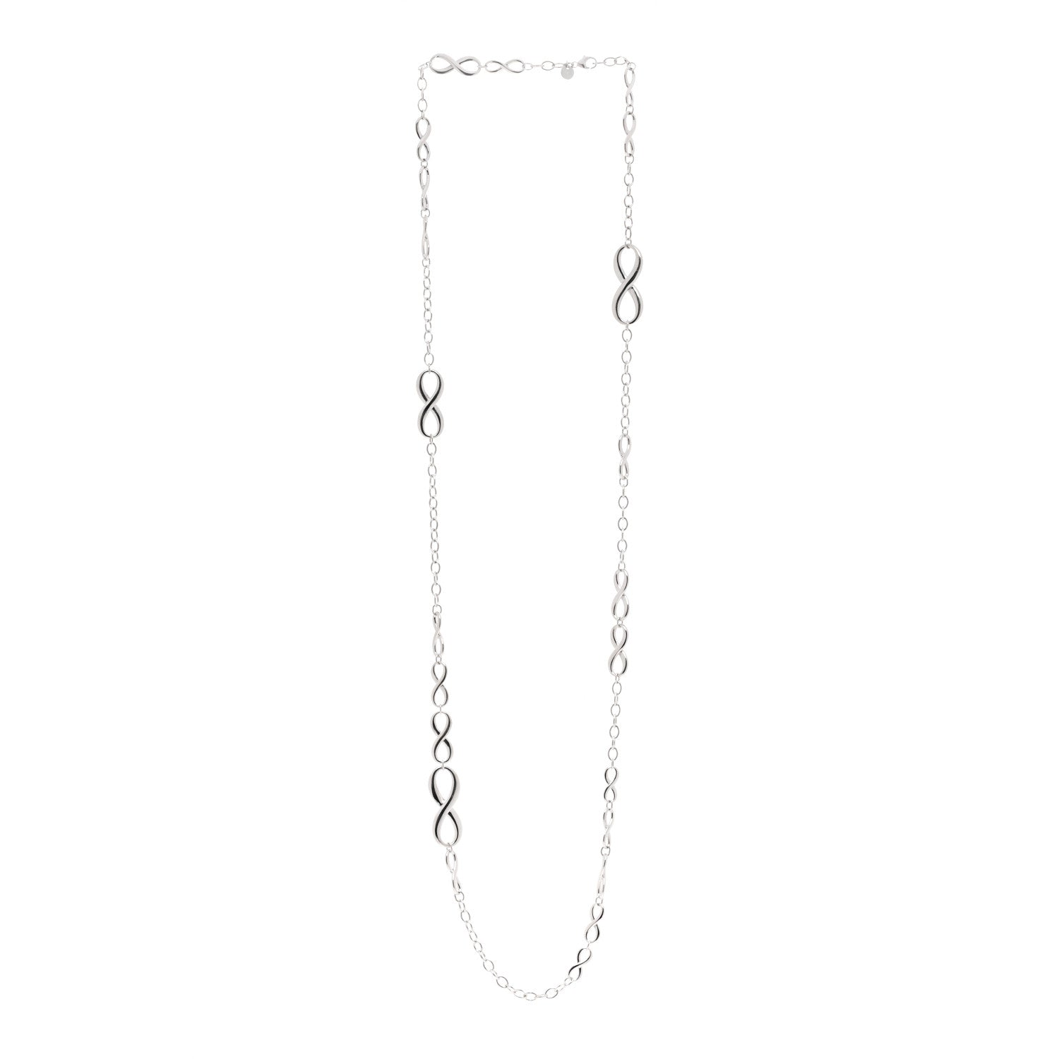 Tiffany Sterling Silver Wide Infinity Endless Necklace 3 of 4