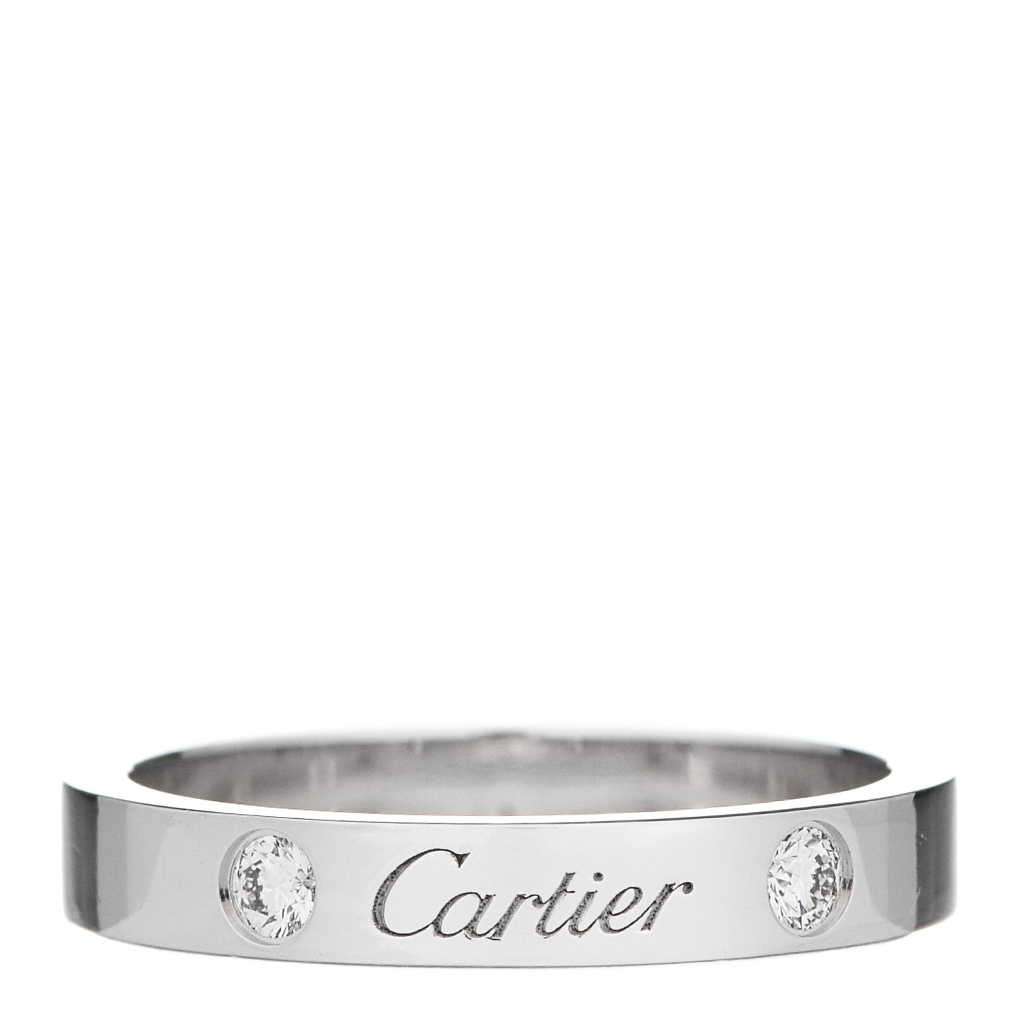 Platinum 2 Diamond 3mm C De Cartier Wedding Band Ring 50 5.25