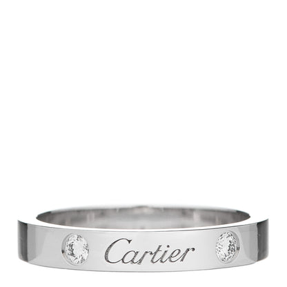 Cartier Platinum 2 Diamond 3mm C De Cartier Wedding Band Ring 50 5.25 1 of 7