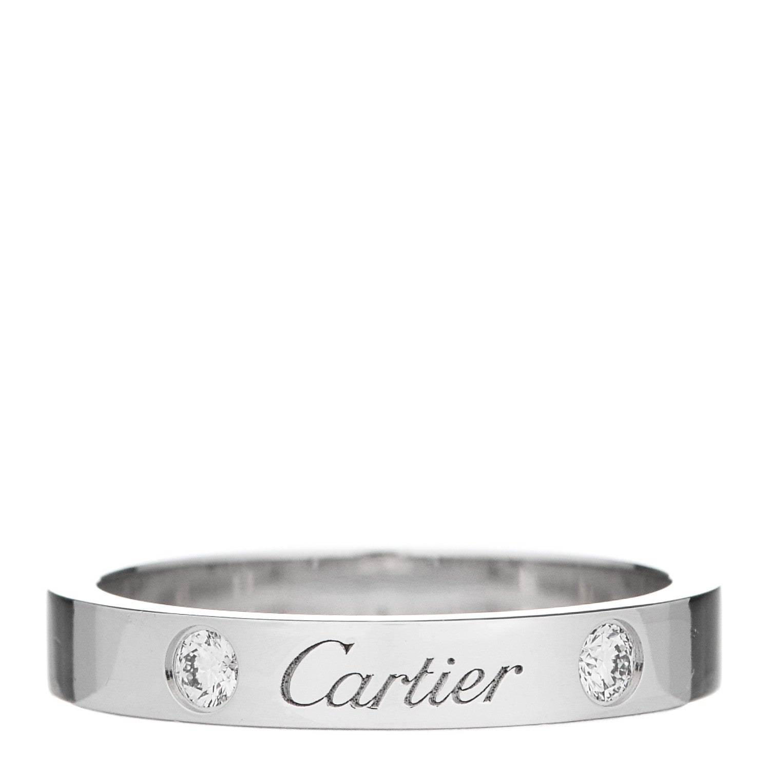 Cartier Platinum 2 Diamond 3mm C De Cartier Wedding Band Ring 50 5.25 1 of 7